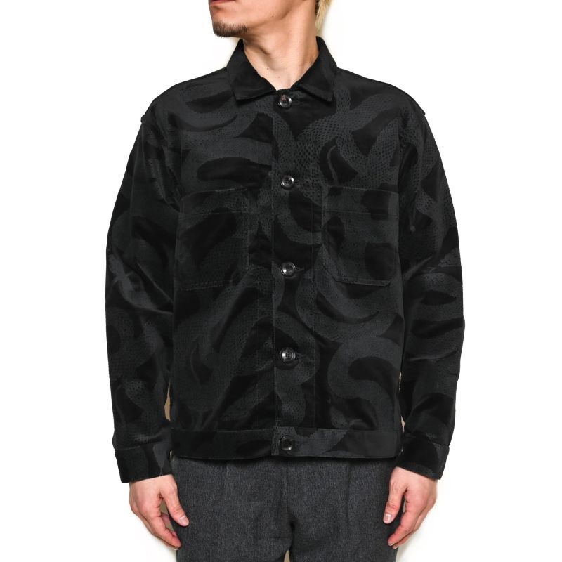 CALEE ALLOVER SNAKE PATTERN VELVETEEN JACKET CL-23AW011SP 公式通販