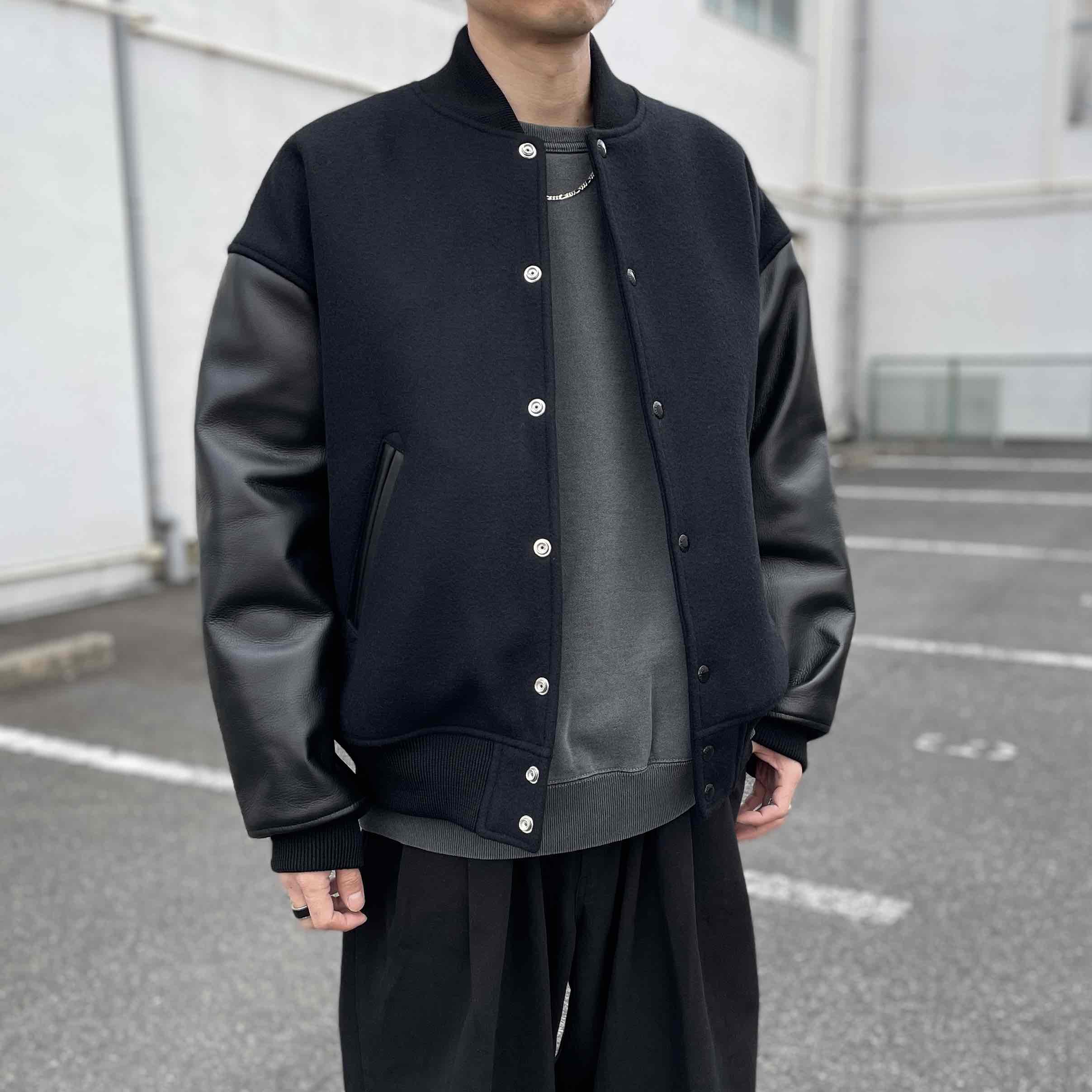 Wool Melton Error Fit Stadium Jacket