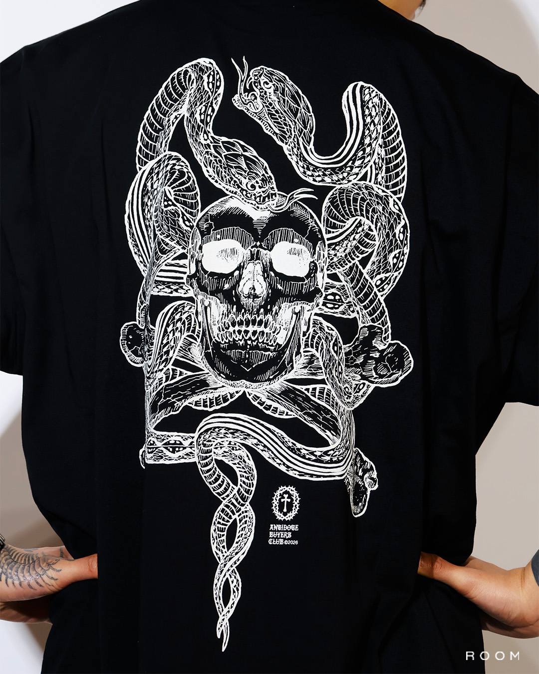ANTIDOTE BUYERS CLUB ASIC Oversized S/S Tee (Skull N' Snake