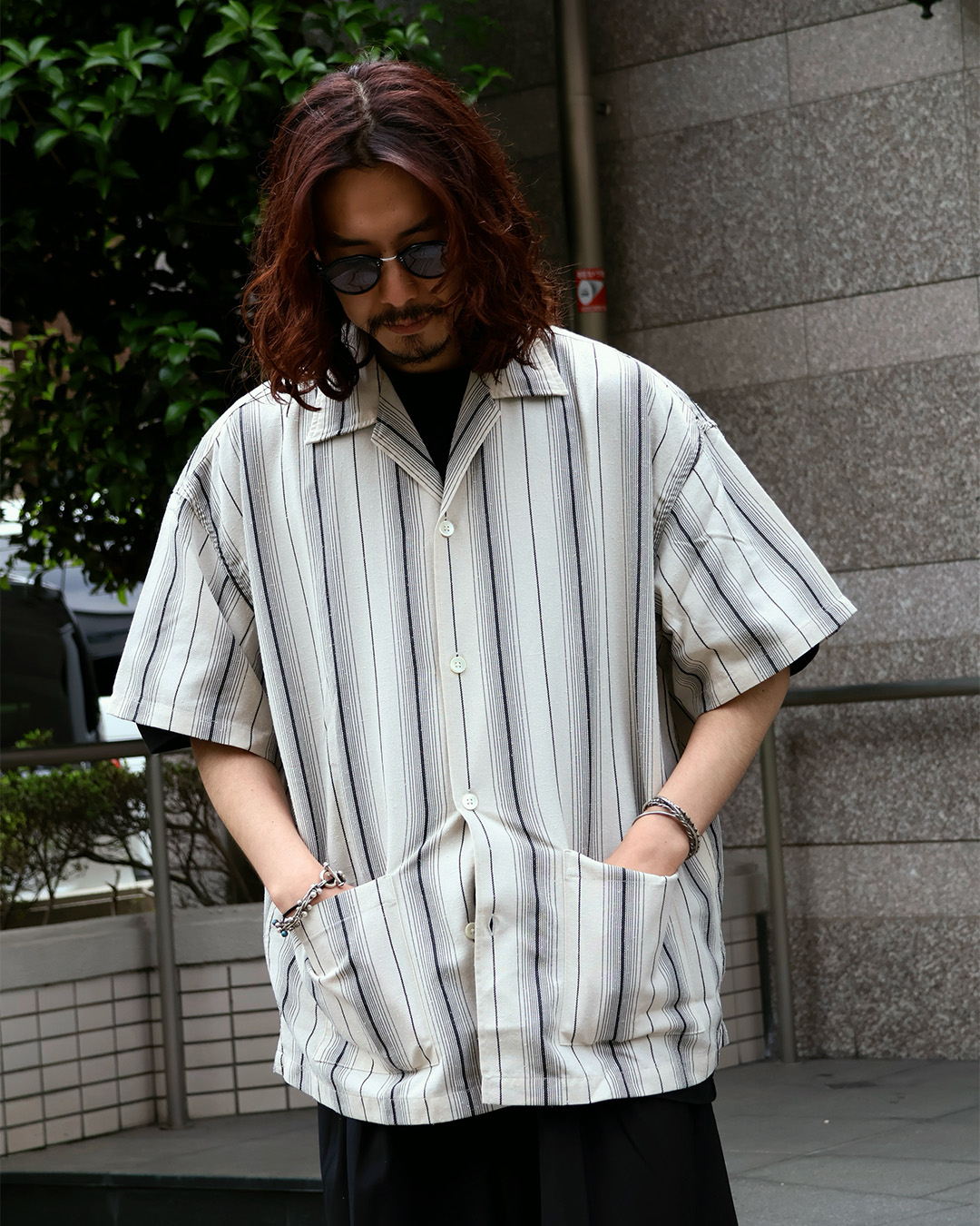 COOTIE PRODUCTIONS Dobby Chain Stripe S/S Cavana Shirt CTE-26S414